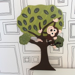 Dekorace na zeď legrační Opice na stromě