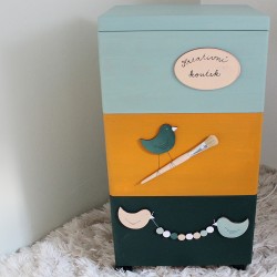 Dřevěné trio bedýnek na kolečkách KUTIL