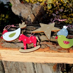 Dřevěné vánoční ozdoby mix II sada