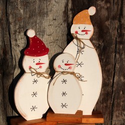 Dřevěná vánoční dekorace sněhulák