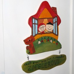 Cedulka na dveře U babičky a dědy