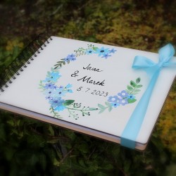 Dřevěné svatební fotoalbum modrásek