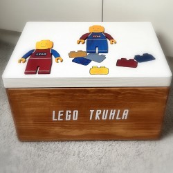 Dřevěný úložný box na lego kostky