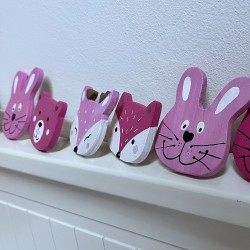Úchytky na nábytek lesní zvířátka pink