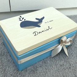 KRABICE na vzpomínky velryba - dárek k narození miminka