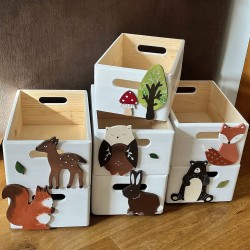 Úložný box na hračky zvířátka V LESE