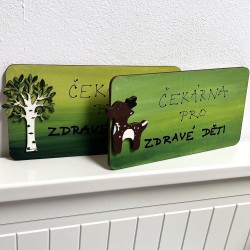 Dřevěná cedulka na dveře pro lékaře - čekárna