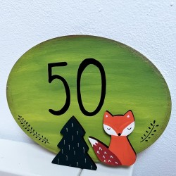 Dřevěné číslo popisné U lišky Bystroušky