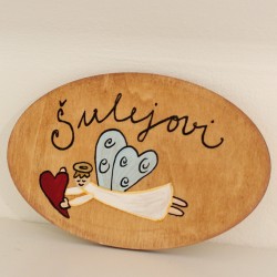 Cedulka na dveře se jménem andělská