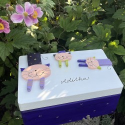 Dřevěná dárková krabička pro miminko