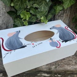 Dřevěná krabička na kapesníky MYŠKY