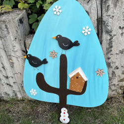 Dětská dekorace na zeď strom ZIMA