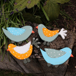 Dřevěná dekorace ptáček ZIMA