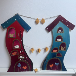 MAXI provázková nástěnka domečky