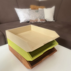 Dřevěný pořadač na dokumenty A4 trio přírodní