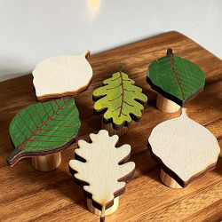 Knopky na nábytek listy přírodní