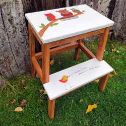 Dřevěné malované schůdky SOVY