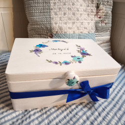 KRABICE na vzpomínky chrpa - dárek k narození miminka