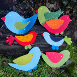 Dřevěný ptáček dekorace na zeď LÉTO